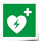 INDIGOS UG - Aufkleber - Sicherheit - Warnung - AED Defibrillator - 500x500 mm - Hotel, Firma, Schutz, Kita, Arzt, Praxis, Wohnung