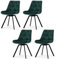 TUKAILAI Esszimmerstühle drehbar 4er-Set, Küchenstuhl mit Samt, Polsterstuhl ohne Armlehnen, Drehstuhl mit Rückenlehne,Metall,Gepolstertem Sitz, für Esszimmer Wohnzimmer Küche Büro, Grün