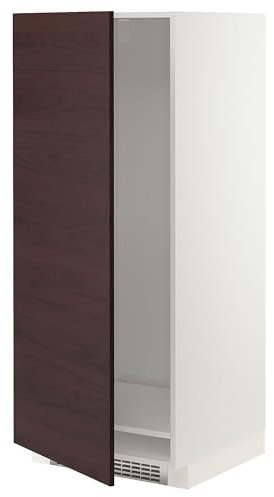 METOD Hochschrank für Kühl-/Gefrierschrank, 60x60x140 cm, Weiß Askersund/Dunkelbraun Esche Effekt
