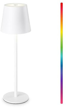 Faithorse Cordless Table Lamp, 5200mAh Battery Operated Table Lamps IP54 Waterproof Desk Lamp with RGB Color Changing Rechargeable Night Light Touch Control Bedside Lamp for Bedroom(White)