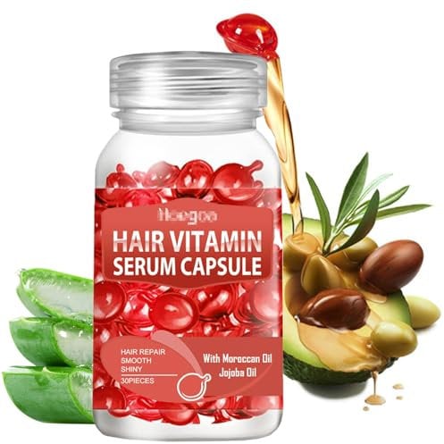 Hair Treatment Sérum Capsule, enriquecido con aceite de argán y aguacate marroquí, rico en vitaminas A, C, E y Pro B5, sin enjuague necesario, para todo tipo de cabello