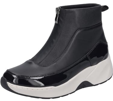 Josef Seibel Damen Plateaustiefeletten Lissi 02,Weite H (Weit),Wechselfußbett,plateauabsatz,Boots,Stiefel,Bootee,schwarz,39 EU