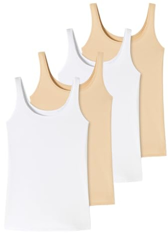 Uncover by Schiesser - 4er Pack - Damen - Unterhemden - Trägertop - Baumwolle