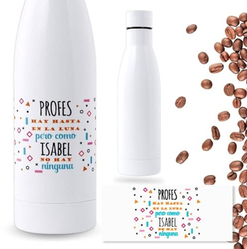 Botella para Profesores | Regalo Original | Botella de agua acero inoxidable térmica personalizada | Libre de BPA y reutilizable | Regalo Fin de Curso (Profes hay hasta en la luna, 700 ML)