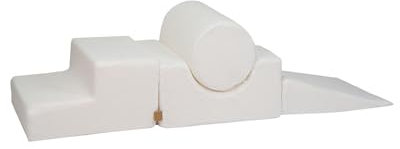 MEOWBABY Schaumstoff Bausteine Kinder – Softbausteine XXL – Baby Klettern Indoor – XXL Bausteine Schaumstoff – Schaumstoffbausteine, Boucle, Weiß