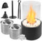 Tischkamin, Bioethanol Kamin, Tischfeuer für Indoor & Outdoor mit Deko Steinen und 2 Brennkammern für Unendliche Brenndauer, Tragbare Bio Ethanol Feuerstelle Kleiner Kamin, Balkon Deko, 29x16x16cm