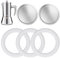 DITOSH Lot de 2 filtres avec 3 joints d'étanchéité en silicone pour cafetière expresso de 6 tasses - Pièces de rechange pour cafetière à moka en acier inoxydable 304