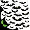 TELAIN Lot de 48 chauves-souris 3D effrayantes en plastique pour fête d'Halloween, décoration intérieure et extérieure pour salle de bain, cuisine, chambre, fenêtre et murs