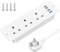 Desktop Power Strip with USB C, ANVODE 3 Ways Recessed Power Socket with 2 USB-A, 2 USB-C Ports, Hidden Desk Power Socket for Office Home Kitchen Workbench, 2M/ 6.5FT Cable, White