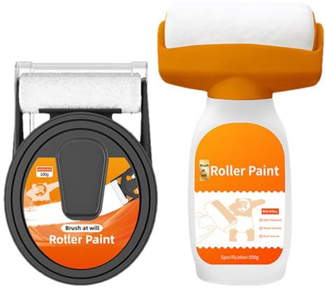 Naqqios Peinture au rouleau de réparation murale - Retouche de peinture murale blanche, rouleau à peinture murale | Pinceau, Pâte Réparatrice - Peinture Latex Ecol