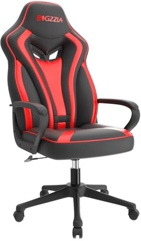 bigzzia Gaming Chair Ergonomic Computer Chair Height Adjustment with Fixed Armrest (Updated, Red)