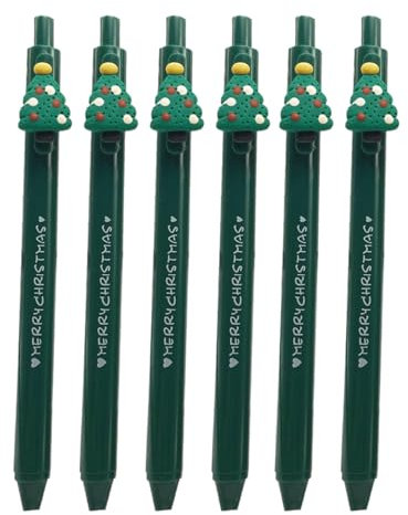 Gelschreiber, einziehbar, Weihnachts-Cartoon-Gelschreiber für Studenten, Erwachsene, Schreiben, Notizen, Journaling, Schule, Schreibwaren, 6 Stück