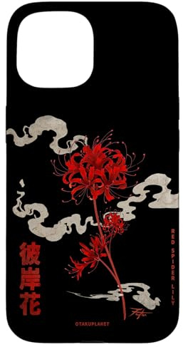 Higanbana or Red Spider Lily in 90s Harajuku Aesthetic Style Case for iPhone 15