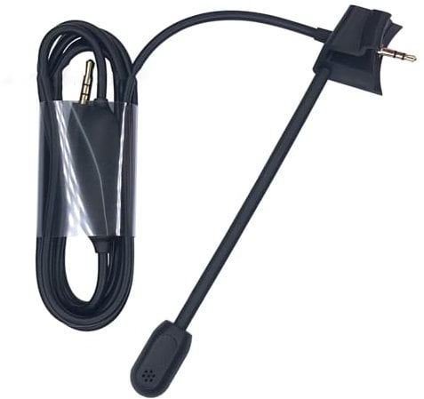Detachable Gaming Boom Microphone Noise Canceling Mic Cable Cord Attachment For QC35 II & QC35 Headphones Black