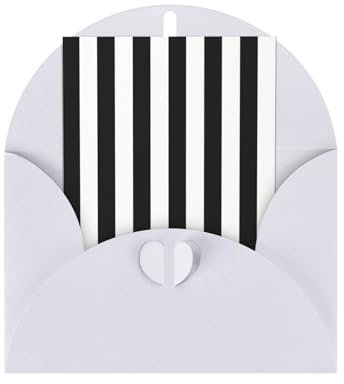 BREAUX Weihnachtskarten, Dankeskarten, Geburtstagskarten, Valentinstag-Grußkarte mit schwarz-weißen Streifen