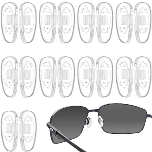 10 Pairs Push Glasses Nose Pads, Soft Silicone Anti-Slip Spectacle Nose Pads, Comfortable Lightweight Nose Grips Support Cushions for Eyeglasses, Sunglasses, and Wire Frame Spectacles Replacement