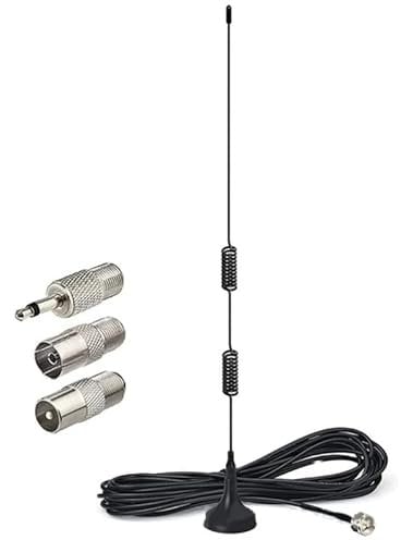 DAB Radio Aerial for HIFI System Indoor FM Radios Antenna with 3M Extension Cable Digital & Magnetic Base for 75 Ohm Tuner Stereo Amplifier TV AV Audio Vedio Home Cinema Systems Receiver