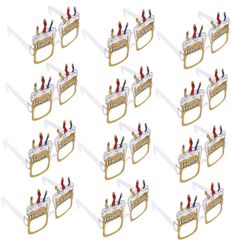 KOMBIUDA 12 Stück Geburtstagsgläser Lustige Brillen Partyzubehör Dekorative Papiergläser Für Geburtstagsfeiern