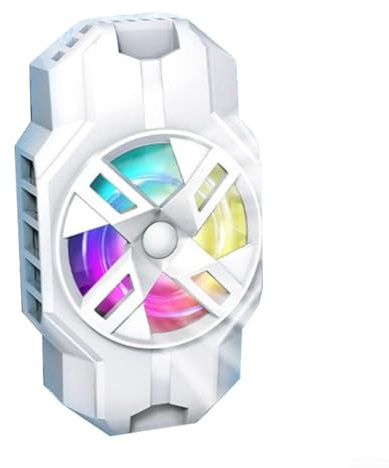 Jotekonoby Tragbarer Handykühler, Handy-Gaming-Handy-Kühler, für Gaming für schnelle Kühlung, RGB-Hintergrundbeleuchtung, allgemeine Passform, für iPhone-Smartphones 11,4–17,8 cm (4,5–7 Zoll) (weiß)