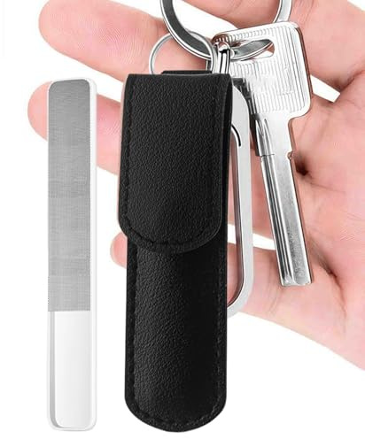Kleine Glas Nagelfeile | Doppelseitiger Nagelfeiler - Nagelpolierer für Damen, Herren, Salon, Zuhause, Reisen, Pediküre, Maniküre, Spa & Camping