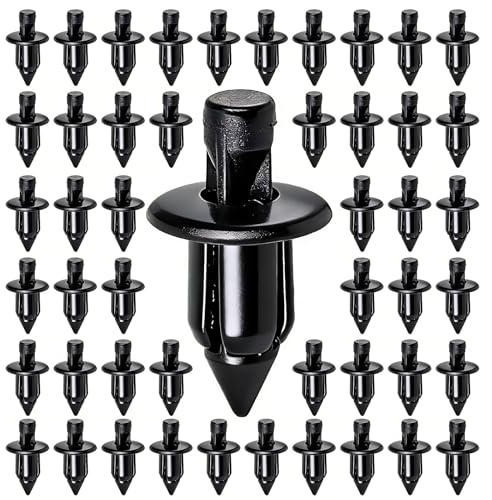 100 Pack 6mm Black PP Push-Type Rivet Retainer Clips for Cars & Motorcycles | Tool-free push-in fit, weatherproof build, secure snap-fit hold, for trim & fairing panels, ideal for vehicle body repair use