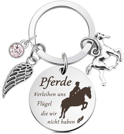 Alethron Schlüsselanhänger Pferd, Pferde Anhänger, Pferde Geschenk Schlüsselanhänger aus Edelstahl für Pferdeliebhaber, Mädchen, Junge, Frau, Erwachsene