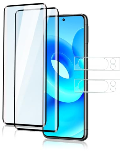 2+2 Pack Screen Protector for Google Pixel 8 pro, 2 Pack Tempered Glass + 2 Pack Camera Lens Protector, 9H+ Anti-Scratch, Anti-Fingerprint, Bubble Free, Touch Sensitive Protective Film Outdoor