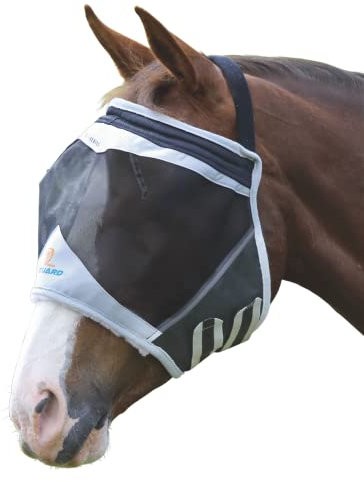 Shires Fly Mask, No Ear Muffs, Tight Mesh, Black