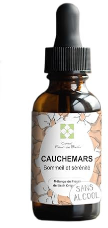 Conseil fleur de Bach® Fleurs de Bach Cauchemars SANS ALCOOL-Adulte et ENFANTS- Mettre fin aux cauchemars avec le mélange- Il permet d'apaiser les angoisses avant d'aller se coucher...30ML, lot de 2