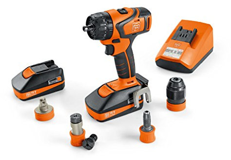 Akku-Bohrschrauber ABS 18 QC | 2-Gang Profi-Set zum Gewindebohren inkl. Umfangreichen Zubehör und QuickIN Schnittstelle | 2x Li-Ionen Akku 12V 2,5Ah