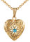 MicLee Damen Halskette Edelstahl Foto Medaillon Photo Bilder Amulett Blau Zirkonia Gold Anhänger Herzkette mit Geschenkbox Grußkarte