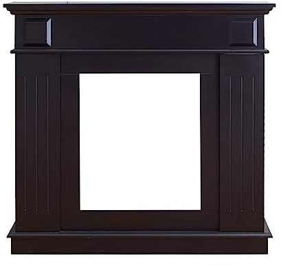 Rebecca Mobili Cornice Camino Finta, Decorazione Camino Nera, Mdf, Stile Moderno, per Salotto - Misure 101 x 109 x 26 cm (HxLxP) - RE6368