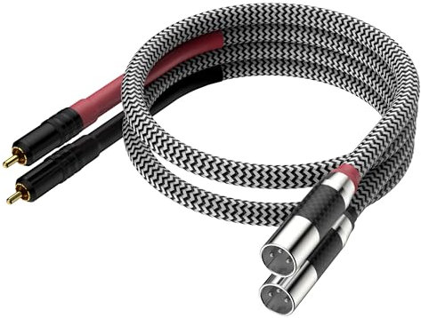 Moonsaudio Balanced Audiophile RCA to XLR Female Connections Cables, HiFi Interconnect for Home Theater, HDTV, Amplifiers, Hi-Fi System (2M/6.6FT)