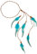 Amakando Lässiges Feder-Stirnband im Ethno-Style 70er & 60er / Braun-Türkis/Verspielter Feder-Haarschmuck für Festivals/Perfekt geeignet zu Mottoparty & Indianer-Party