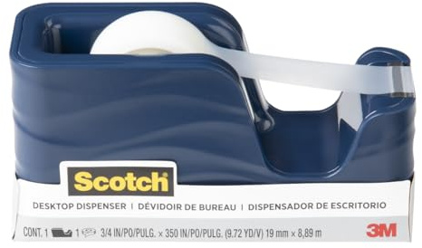 Scotch Desktop Tape Dispenser, Molten Ink (Navy), 2.13 in. x 2.75 in. x 5.25 in., 1 Tape Dispenser