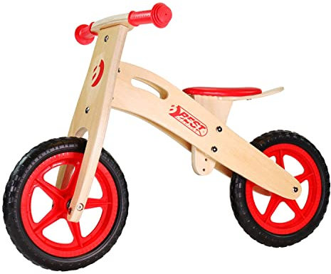 BEST SPORTING Laufrad ab 2 Jahren - Holz Laufrad 10 Zoll, Rot, Hochwertiges Kinderlaufrad mit EVA-Schaum-Reifen