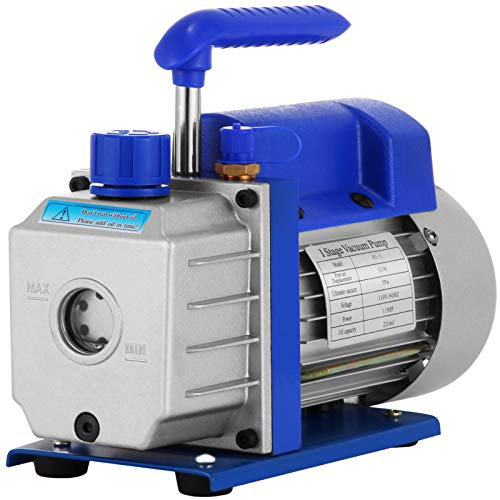 VEVOR 230V/50HZ Pompe à Vide, 3CFM 1/3HP Pompe à Vide Frigoriste, 85L/Min Pompe à Vide Climatisation Voiture Electrique Air Vacuum Pump Systèmes de Réfrigération Climatisation