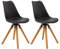 IDIMEX Esszimmerstuhl Bolivia im Retro Design, Küchenstuhl Essstuhl Polsterstuhl, drehbar, im 2er Set, Kunstleder in schwarz
