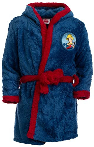 Brandsseller Kinder Kapuzen Bademantel - mit Motiven im Stil von Feuerwehrmann 98/104 Blau