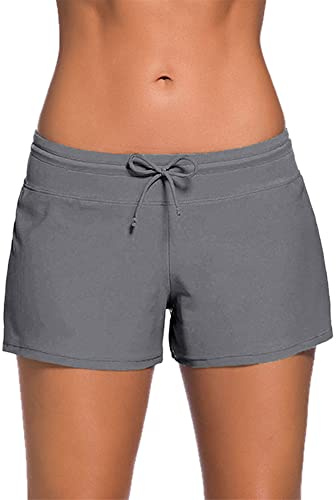 Badeshorts Damen Wassersport Boardshorts, Basisch Badehose Damen Sommer UV Schutz Kurze Hose Schnell Trocknend Schwimmshorts Schwimmhose Bikini Unterteil (S-XXXL)