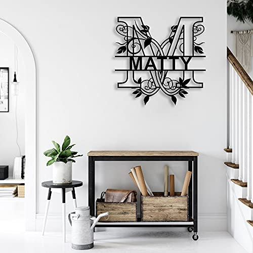 zouwii Letrero de nombre de metal personalizado personalizado Letras de fuente Placa de nombre de bebé Nombre de guardería Decoración de guardería Arte de pared de madera