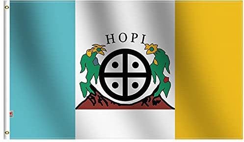 rhungift Ureinwohner Amerikaner Stamm Hopi Flagge, 91.4 x 152.4 cm, 100D Polyester für moderate Außen- und Innenbereiche, Arizona Hopi Banner Hausdekoration, Geschenk, doppelseitig