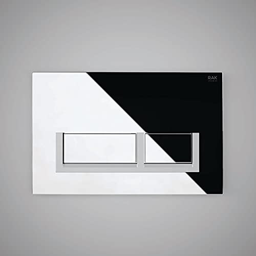 RAK Ecofix Chrome Rectangular Push Button Dual Flush Plate Concealed Cistern