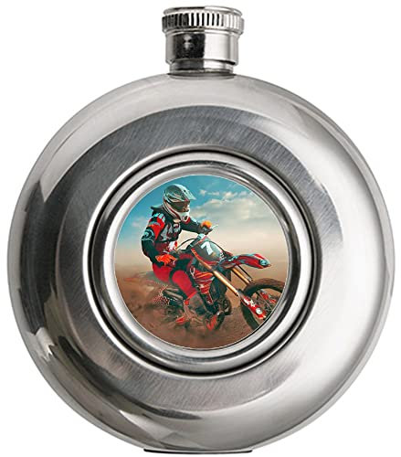 Flachmann aus Stahl mit eigenem Fotodruck - 150 ml runder silberner Flachmann mit personalisierbarem Fotodruck - Runder Flachmann aus Edelstahl zum Selbstgestalten