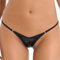 ranrann Micro String Femme Sexy Erotique Métallique Brillant Tanga Doré Slip Mini Bikini Ficelle Thong T-Back G-String Underwear Noir Taille Unique