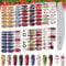EBANKU Christmas Nail Art Stickers Decals, 14 Sheets Christmas Full Wraps Nail Strips 3D Self-Adhesive X-mas Tree Snowflakes Decals with Polish File (C)