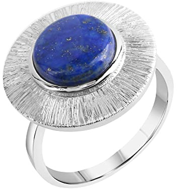 Zeeme Gemstones Damen Ring 925/- Sterling Silber Glänzend Lapislazuli weiß 3,10ct. 360272514