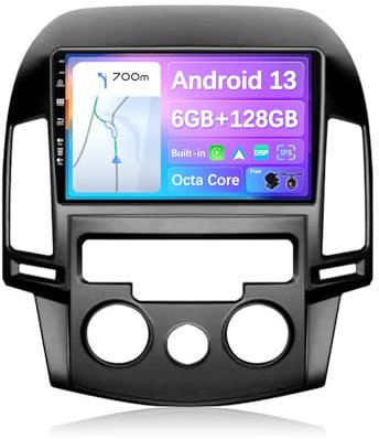 JOYX - [6G+128G] - Android 13 Autoradio Passt für Hyundai I30 (2006-2011) - Kabellos Carplay + Android Auto - Kamera & MIC - IPS 9 Zoll 2 Din - DSP Lenkradsteuerung WiFi DAB Fast-Boot 360-Kamera 4G