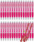 Libetui 50er Set ergonomische Kugelschreiber Rosa rutschfeste Griffzone Großraumine Set 50 Druckkugelschreiber Pink Kuli Büro Haushalt Praxis blauschreibend pinke Kulis Kuli Pink