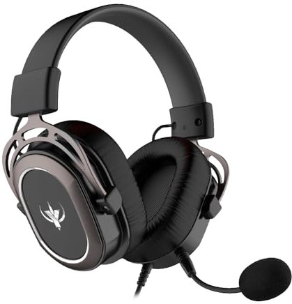 SPYCO Impulse HE-122, Gaming-Headset, Audio 7.1, 50-mm-Audio-Treiber, kombinierter analoger 3.5-mm-USB-Klinkenstecker, omnidirektionales Mikrofon, leicht, biegsam, PC/Mac/Xbox One/PS4/Nintendo Switch